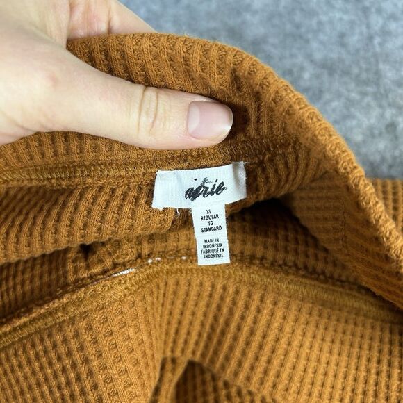 Aerie Pants Women’s XL High Waisted Waffle Knit Pull On Flare Loungewear Relaxed - Picture 9 of 10